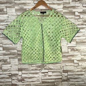 OWN KIND Crochet Green Top.